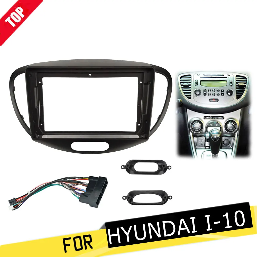 

9-дюймовая Автомобильная панель для HYUNDAI I10 2007-2013, комплект рамок для автомобильного Dvd-плеера с креплением для приборной панели 2din