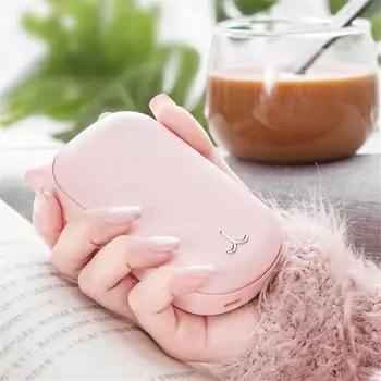 

3600mAh USB Rechargeable Electric Hand Warmer Winter Pebbles Double-Side Heating Mini 5V Long-Life Pocket Power Bank 2 In 1