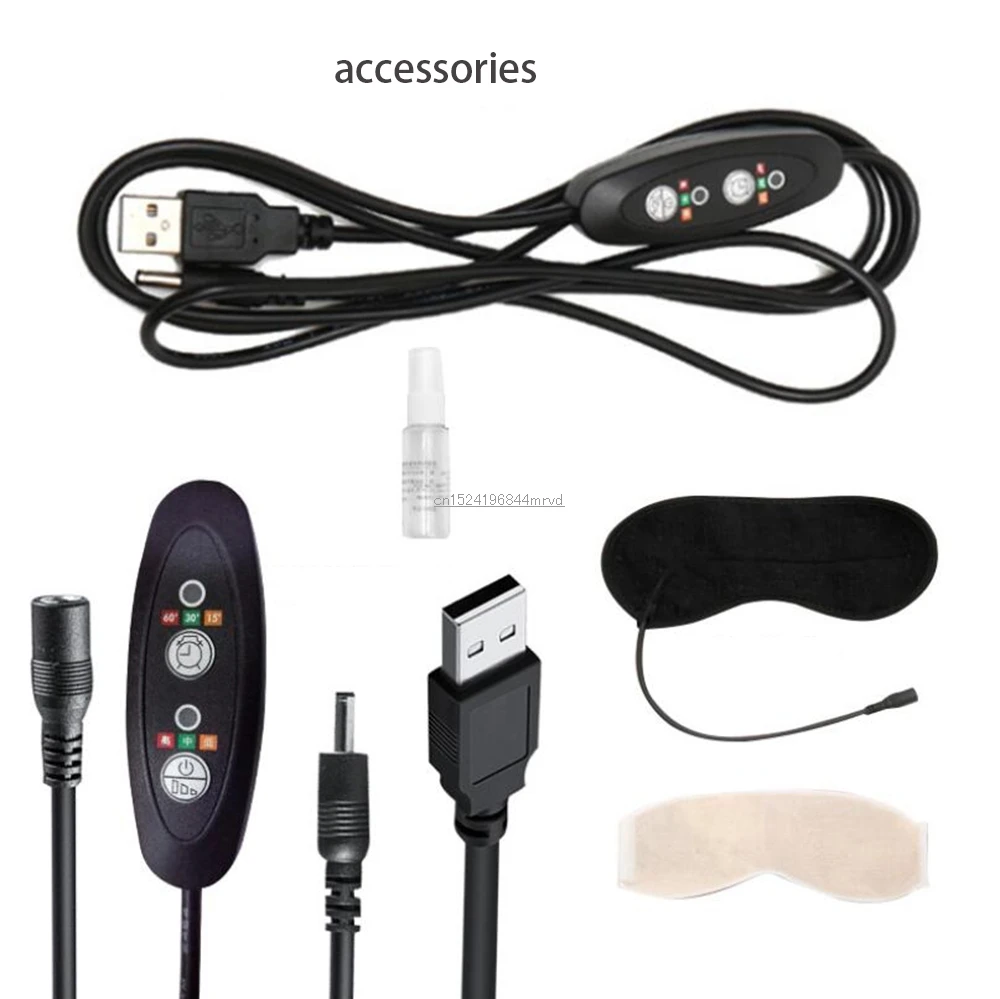 1 шт. в шелковой маске для глаз для сна шелковые ткани usb нагревание тепла паровой патч ручная Температура