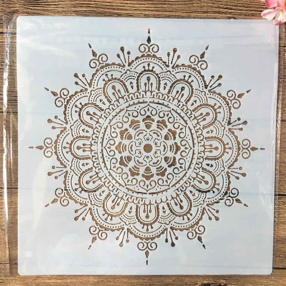 30*30cm Big Mandala Vintage Crown Round DIY Layering Stencils Painting Scrapbook Emboss Hollow Embellishment Printing Lace Ruler | Дом и сад