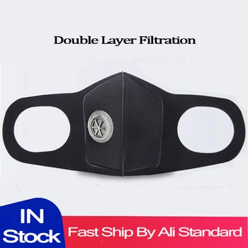 

POWECOM Reusable Mouth Mask Breathable Mouth-muffle With Respiration Valve Washable Dustproof Protective PM2.5 Face Mask