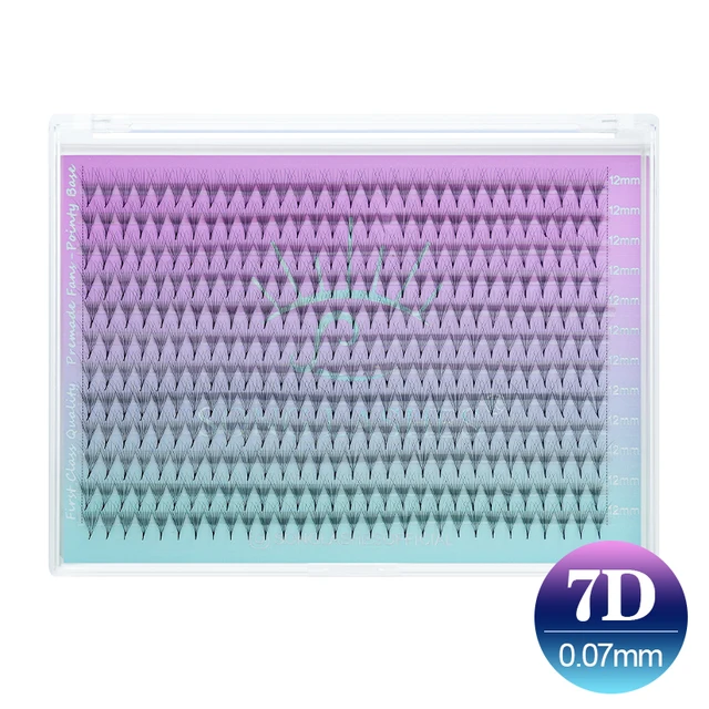 SONG LASHES Premade Volume Fans Mega Tray 360 Fans Sharp Thin Pointy Base Eyelash Extensions  Mega Tray 360Fans 6D 7D 8D 10D 12D 7D-0.07-360 fans