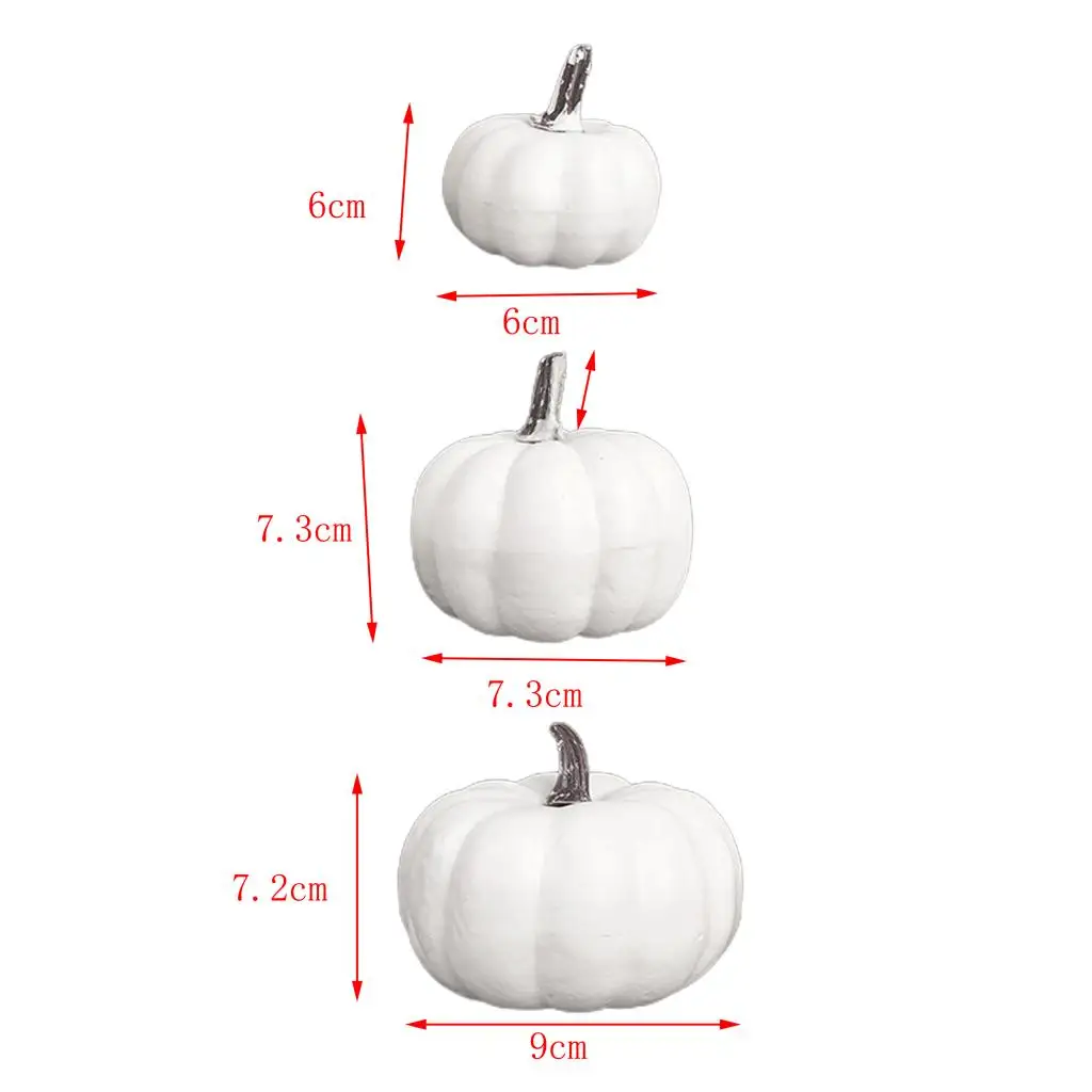 12Pcs Realistic Fall Harvest Small White Mini Artificial Foam Pumpkins for Halloween, Fall and Thanksgiving Decorating