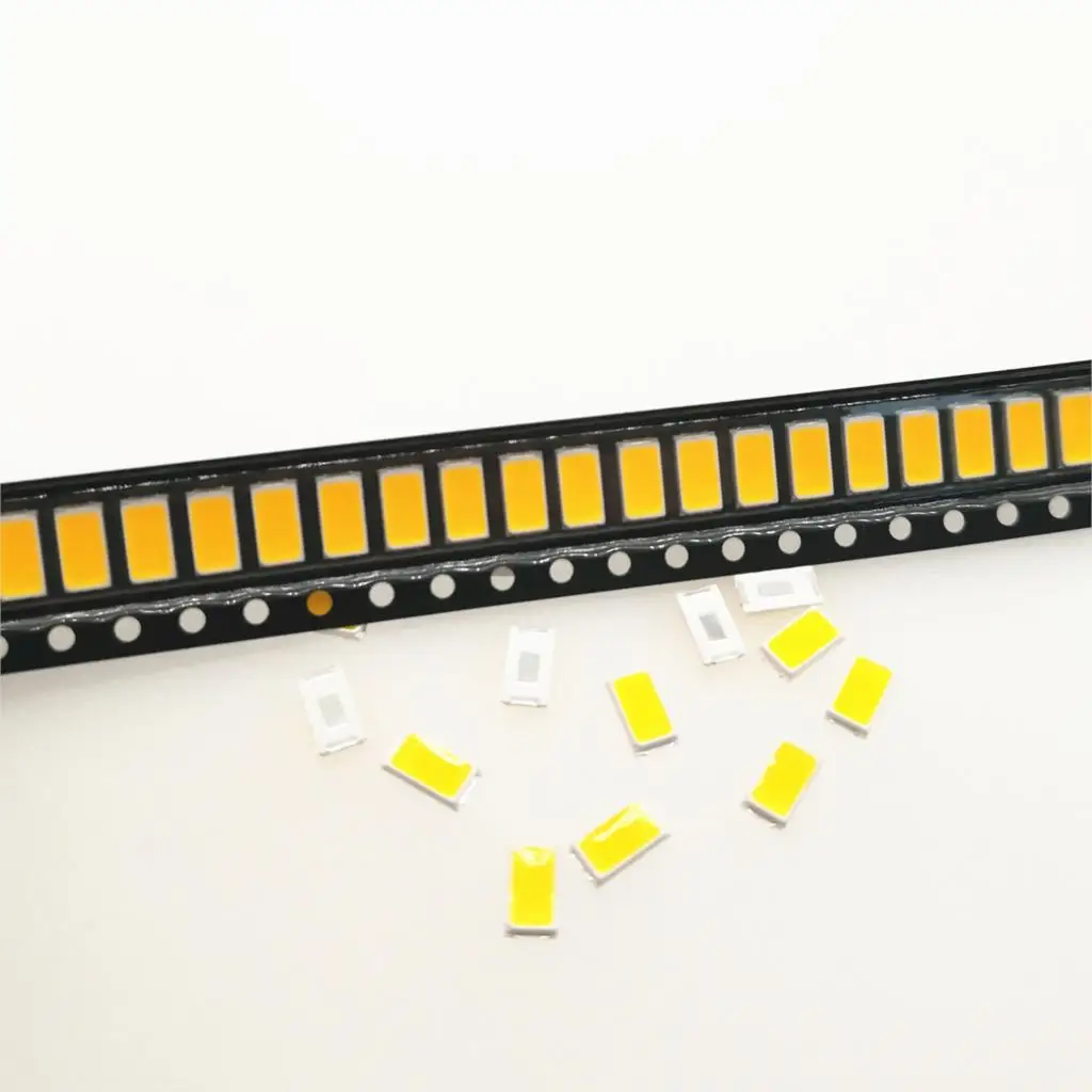 100 шт. 100% оригинальный чип SMD 5730 2835 светодиодная лампа 3 В 40 55 лм 0 5 Вт белый