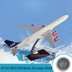 47 см смолы SAS Северной Европы Airlines модель самолета Airbus A340 scandinan модель самолета International Airways модель самолета