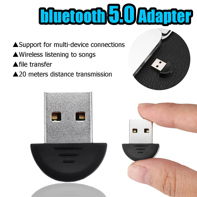 LEORY Mini USB портативный bluetooth 5,0 аудио передатчик приемник адаптер для планшетного компьютера мобильного телефона ТВ ПК автомобильный динамик - Цвет: As Shown