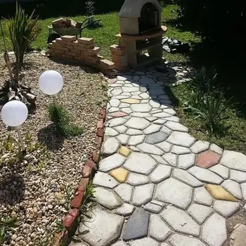 

DIY 7 Style Concrete Mold Reusable Walk Maker Stepping Stone Paver Path Maker Walkway Pavement Paving Moulds Patio Yard Garden