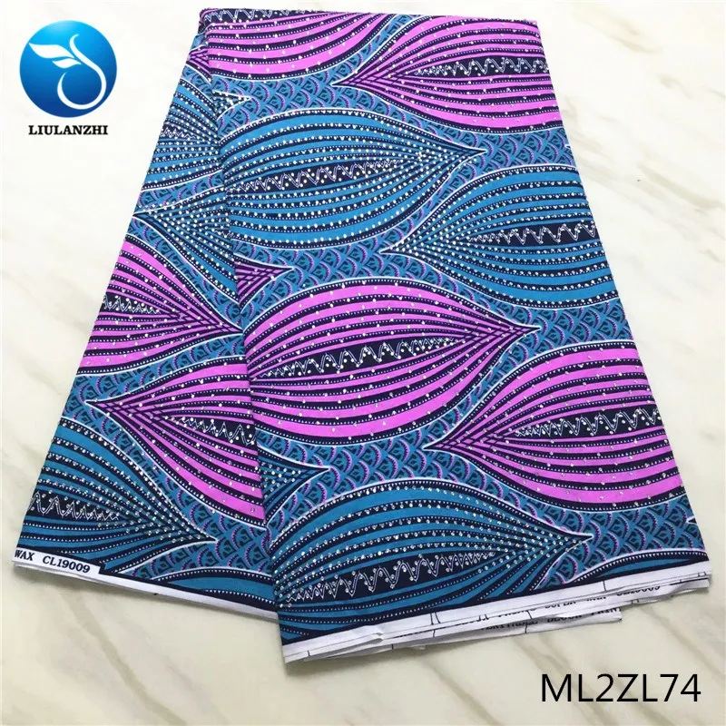 Воск liulanzhi африканские ткани для женщин платье новое поступление Анкара настоящий воск с камнями 6 ярдов/партия ML2ZL65-ML2ZL74