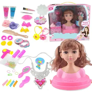 

Kids Dolls Make Up Comb Hair Toy Doll Set Princess Hairdressing Simulation Plastic Toy For Girls Dressing Cosmetic Girl Gifts