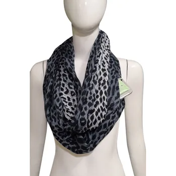 

Fashion Women Adult Scarves Winter Cashmer Warm Scarf Leopard Print Loop Zipper Pocket Scarf Ring foulard femme bufanda Cachecol