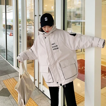 

2019 Winter Jacket Thicken Warm Oversize Women Coat Korean Style Loose Soild Female Parka