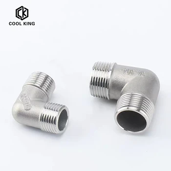 

1/4"3/8"1/2" 3/4" 1"1-1/4“ 1-1/2"BSP Elbow 90 Degree Angled SS304 Stainless Steel male Threaded Pipe Fitting DN25 to D15