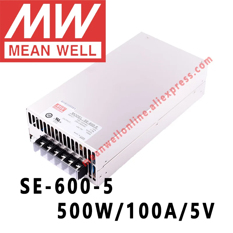 SE-600-5 Mean Well 500 W/100A/5 V DC одиночный выход Источник питания meanwell интернет магазин |
