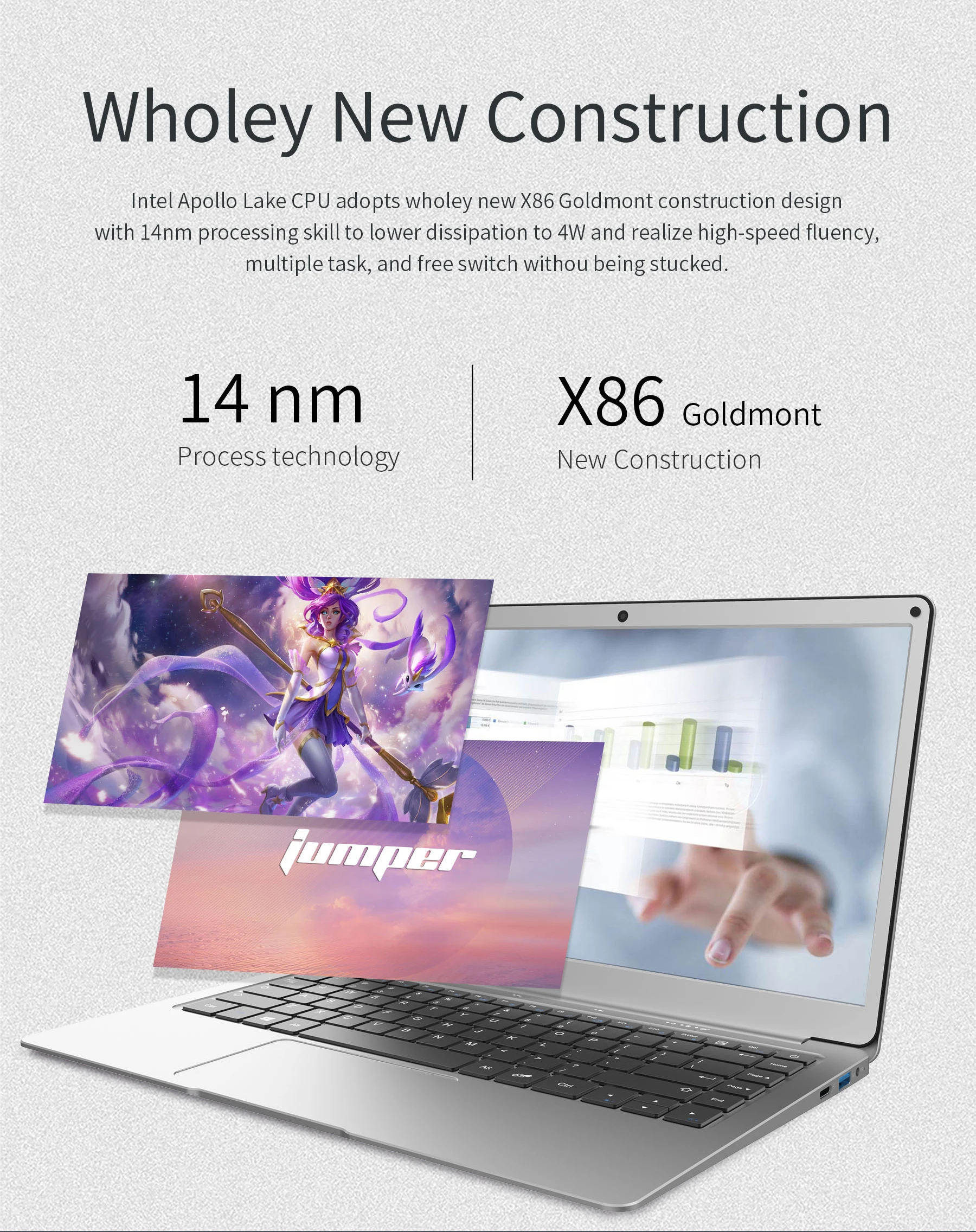 Jumper EZbook X3 Intel Celeron Quad Core 8GB 128/256GB Notebook  Win 10 Laptop 13.3 Inch 1920*1080 IPS  2.4G/5G WiFi Computer the latest ultraslim laptops gaming