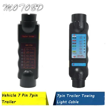 

Function Same Color Random Vehicle 7Pin Trailer Tester Towing Light Cable Circuit Socket Diagnostic Tool with LED Towing Trailer
