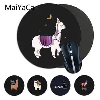 

MaiYaCa Cute Llama Alpaca Gaming round Mouse Pad Computer Mats gaming Mouse pad Rug For PC Laptop Notebook gamer desk pad
