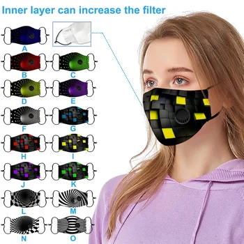 

In Stock Men and Women Adjustable 3D Print Breathable Safe FaceCover mascarillas Mascara mondkapje camping maska mascherine