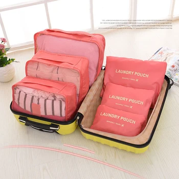 

Portable Clothes Tidy Organizer Pouch Storage Bag Set Travel Laundry Suitcase Home Closet Container Organizer 6Pcs/lot