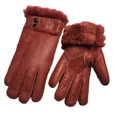 Женские перчатки, зимние теплые перчатки, шерсть, натуральная кожа, овчина, перчатки, одноцветные, овчина, мех, варежки, элегантные, теплые, женские перчатки, G13