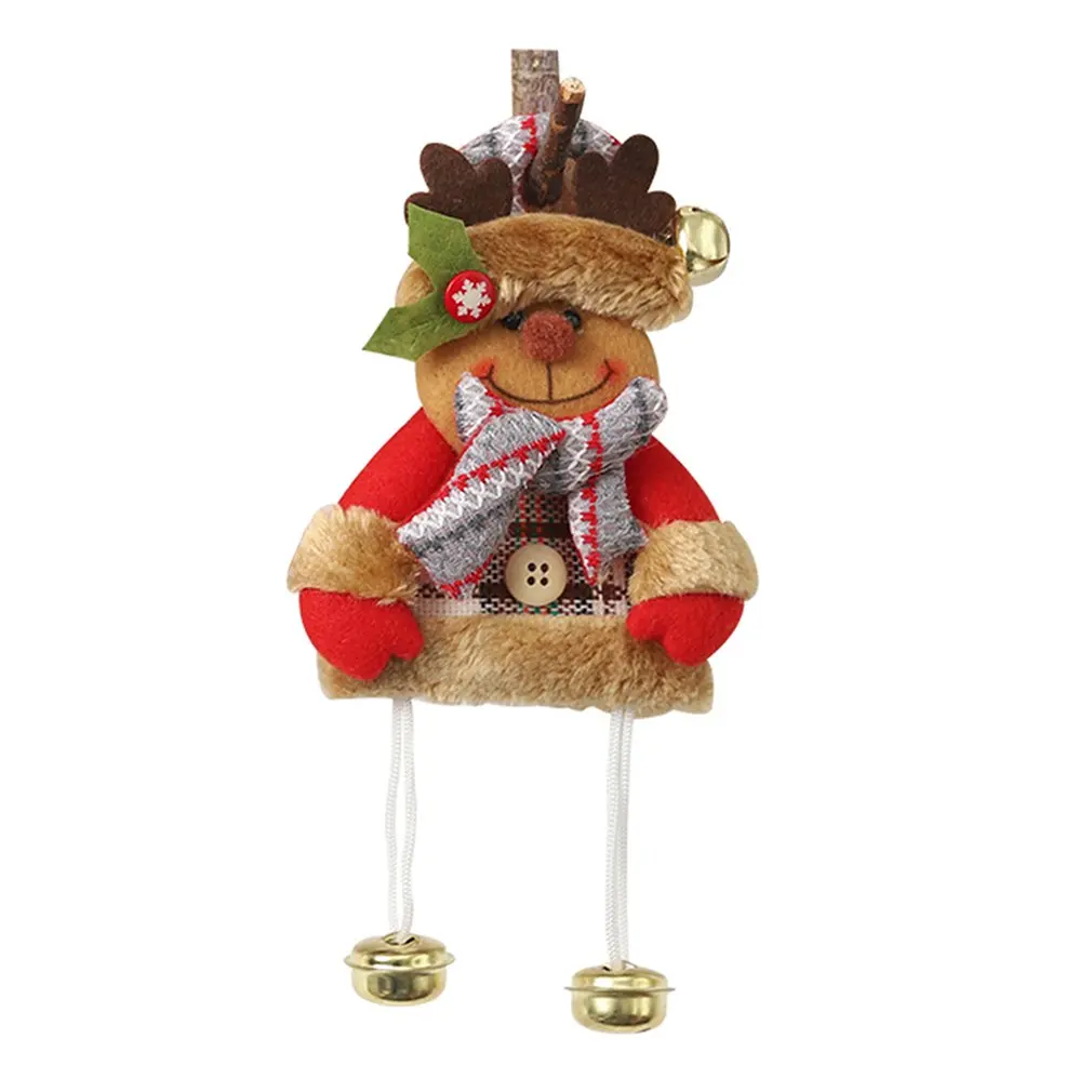 Burlap Doll Christmas Pendant Creative Christmas Tree Ornament Christmas Decoration Old Man Snowman Decoration Lattice - Цвет: Оливковый