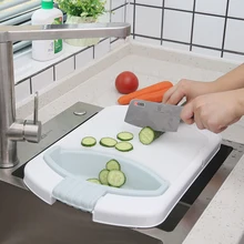 Multifunction Kitchen Chopping Blocks Sinks Drain Basket Cutting Board Vegetable Meat Tools Kitchen Accessories Chopping Board square chopping board