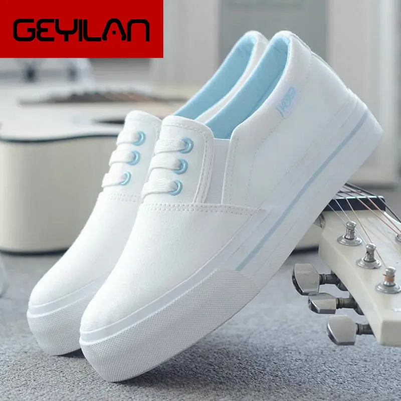 

Women Flats Shoes 2019 Women Casual Shoes Flats White Black Women's Canvas Shoes Slip-On Solid Color Spring Fashion Shoes