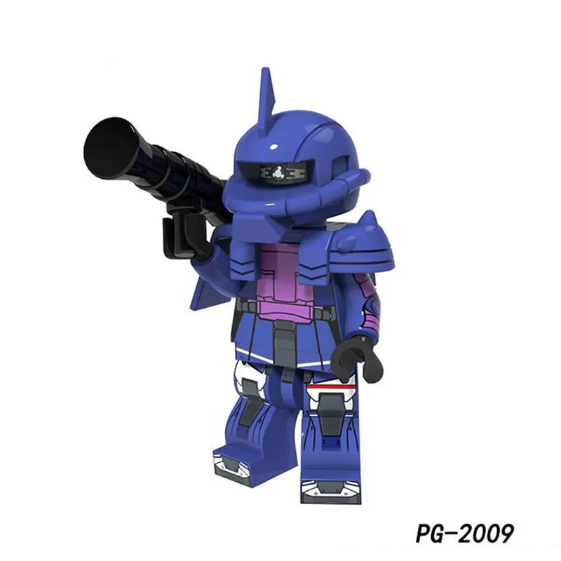 Светло-серый Mech Warrior Zakuu with Weapon Machine Robot M S Suit Mini Action Figures Building Blocks Bricks for Children Toys Boys Gifts - Цвет: Светло-серый