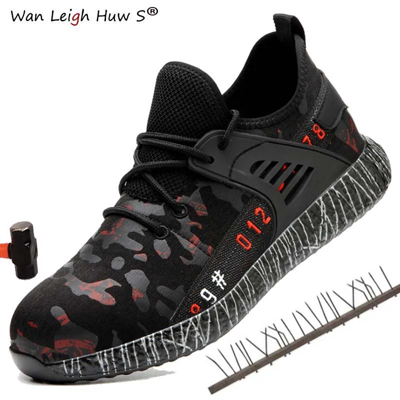 2019 Wan Leigh Huw S brand steel toe cap men and women work & safety boots summer lightweight impact resistant male Safety shoes