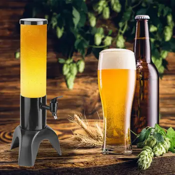 

1.5L Three-legged Clear Beer Tower Beer Beverage Water Juice Dispenser Machine for Parties Home Bar Accessories