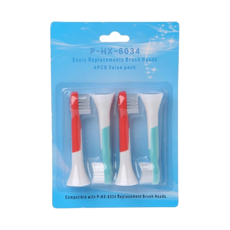 4 шт. детские головки для Sonicare Kids HX6034 замена электрической зубной щетки