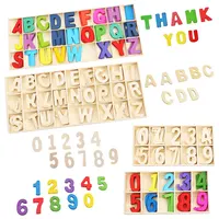 130PCS Early Education Color/Log Color Alphanumeric Wood Chip Educational Toys Learning English Alphabet DIY Wood Chip Kids Toys 1
