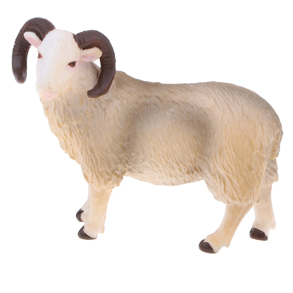 Realistic Bighorn Sheep Farm Animal Model Figure Toy for Kids Toddlers, Home Decor, Collectible