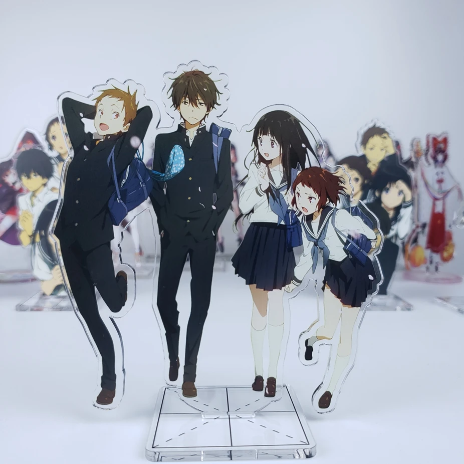 

Japan Anime Hyouka Kotenbu Oreki Houtarou Chitanda Eru Cosplay Acrylic Stand Figure+Base Model Plate Charm Desk Decor Xmas Gifts