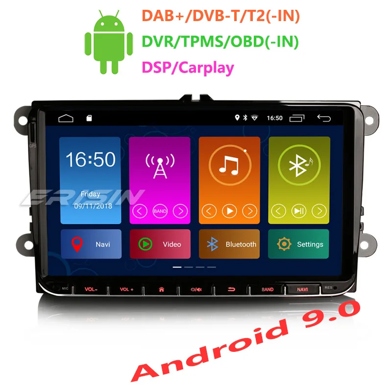 Эрисин ES3001V " Автомобильный мультимедийный плеер Авто Радио Android 9,0 DAB+ DVR OBD gps DSP Carplay для Passat Golf 5 Tiguan T5 Polo