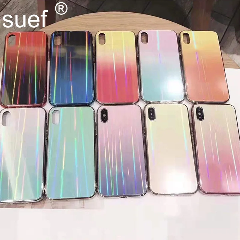 Чехол из закаленного стекла Aurora Gradient для iPhone 11 Pro Max цветной чехол | Мобильные