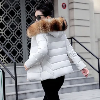 

2020 Winter Jacket women Plus Size 4XL 5XL Womens Parkas Thicken Outerwear Fur hooded Coats Female Slim Cotton padded basic tops