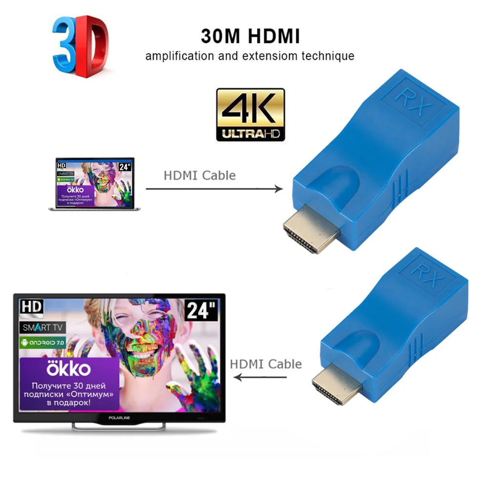 TQQLSS 4K HDMI ȣȯ Ȯ ִ 30m CAT5e / 6 UTP LAN ̴ ̺, RJ45 Ʈ LAN Ʈũ