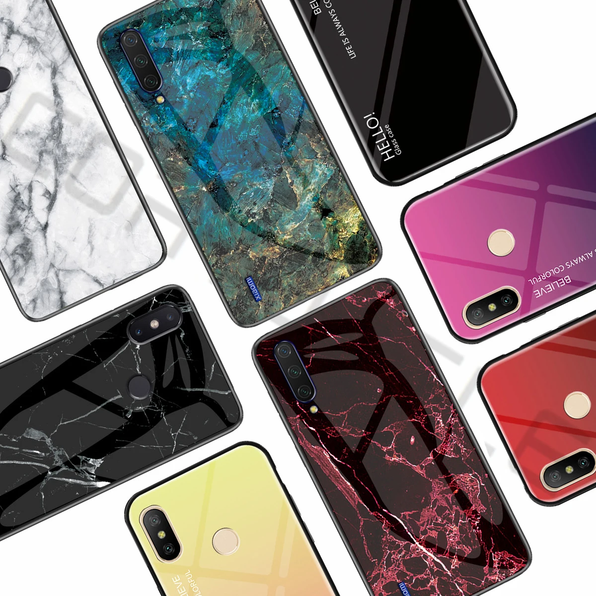 

Marble Hard Tempered Glass Case Xiaomi Mi A3 Case Xiaomi Mi A3 Cover Gradient Protective Back Cover For Xiaomi Mi A3 Phone Case