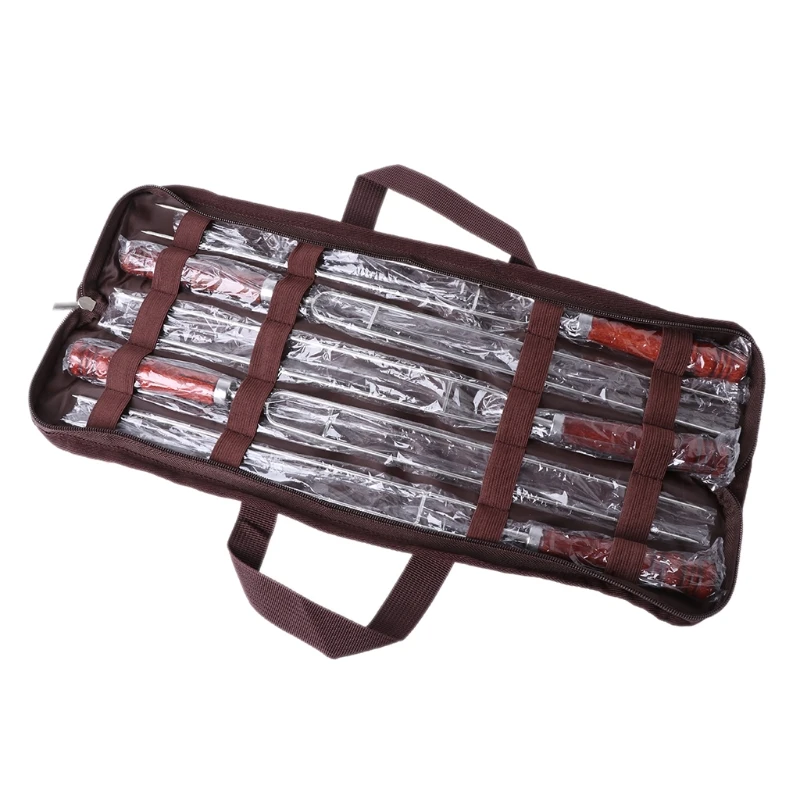 D2 5pcs Roasting Forks With Bag Camping Hot Dog Skewers BBQ Forks portable Barbecue outdoor Tool dls barbecue grill accessories