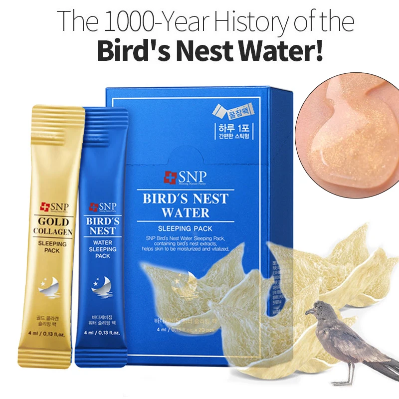 SNP Collagen Bird's Nest Water Sleeping Mask Pack Relieving Irritated Skin Anti Aging Overnight
