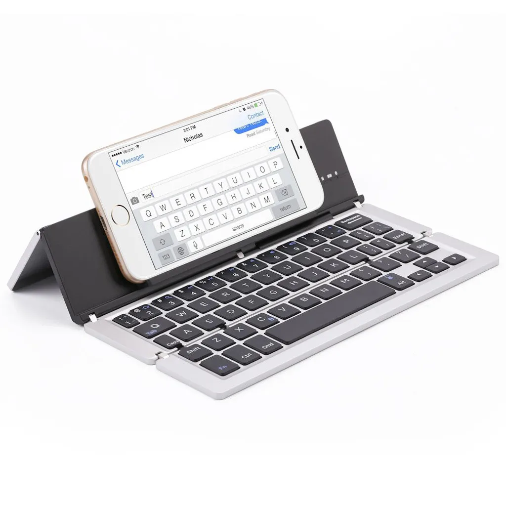 Портативная Алюминиевая складная клавиатура Blueteeh Складная совместимая A0538-1 Новое поступление#20191018