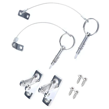 

1 Pair Marine Boat Top Deck Hinge Quick Release Pin with Lanyard Suit for Marine Bimini Top Deck Hinge Accessories