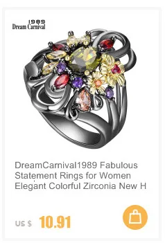 DreamCarnival 1989 Women Lover Heart Zircon Solitaire Rings 4 Colors 11mm Wedding Engagement Party Jewelry Amazing Price WA11316