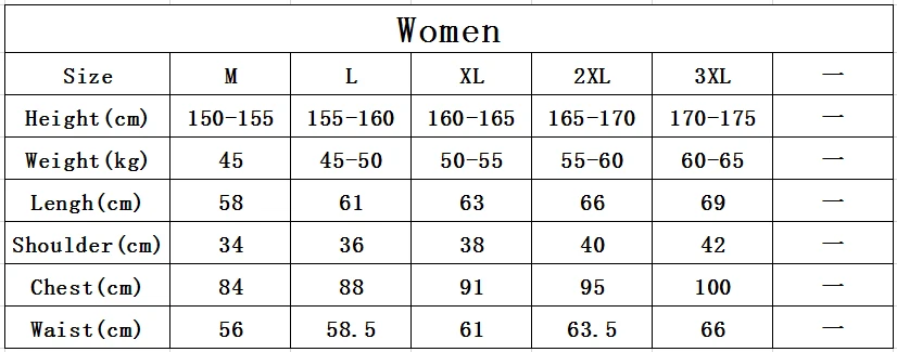 通用女款尺码