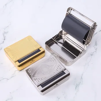 

70mm/78mm Metal Semi-Automatic Cigarette Rolling Machine Tobacco Smoking Cigarette Case Roller Box Smoke Accessories