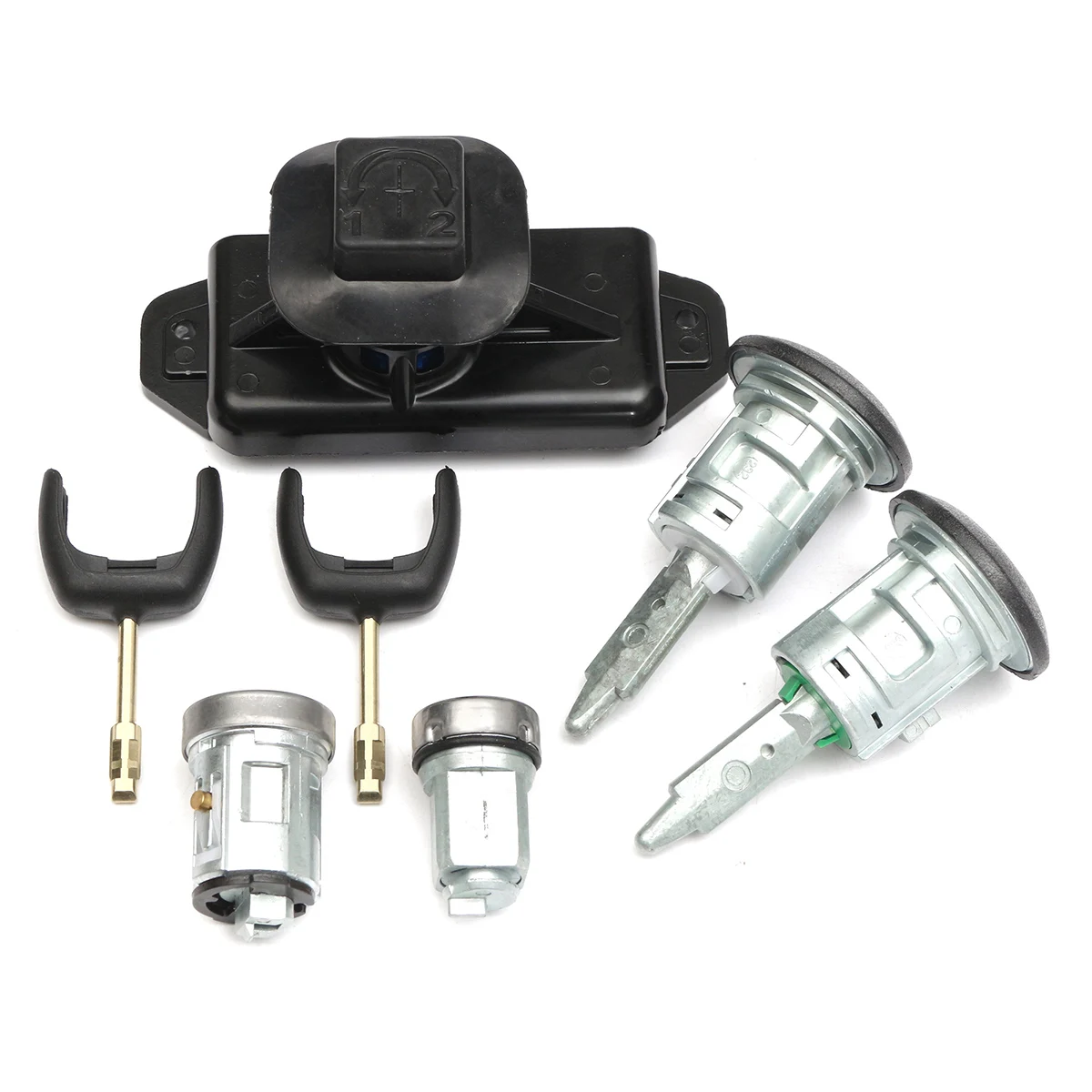 

1 Front Lock Set Full lock set Lockset Door Bonnet Ignition With 2 Keys For Ford Transit MK7 2006-2011