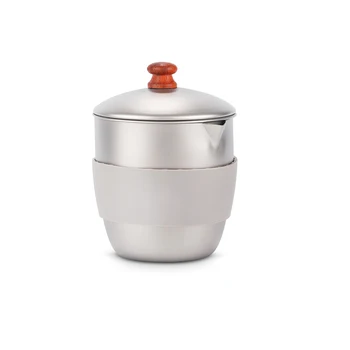 

Lixada 300ml Tea Kettle Tea Pot Outdoor Camping Dinner Tableware Titanium Teapot Kettle Tea Maker with Infuser Outdoor Cookware