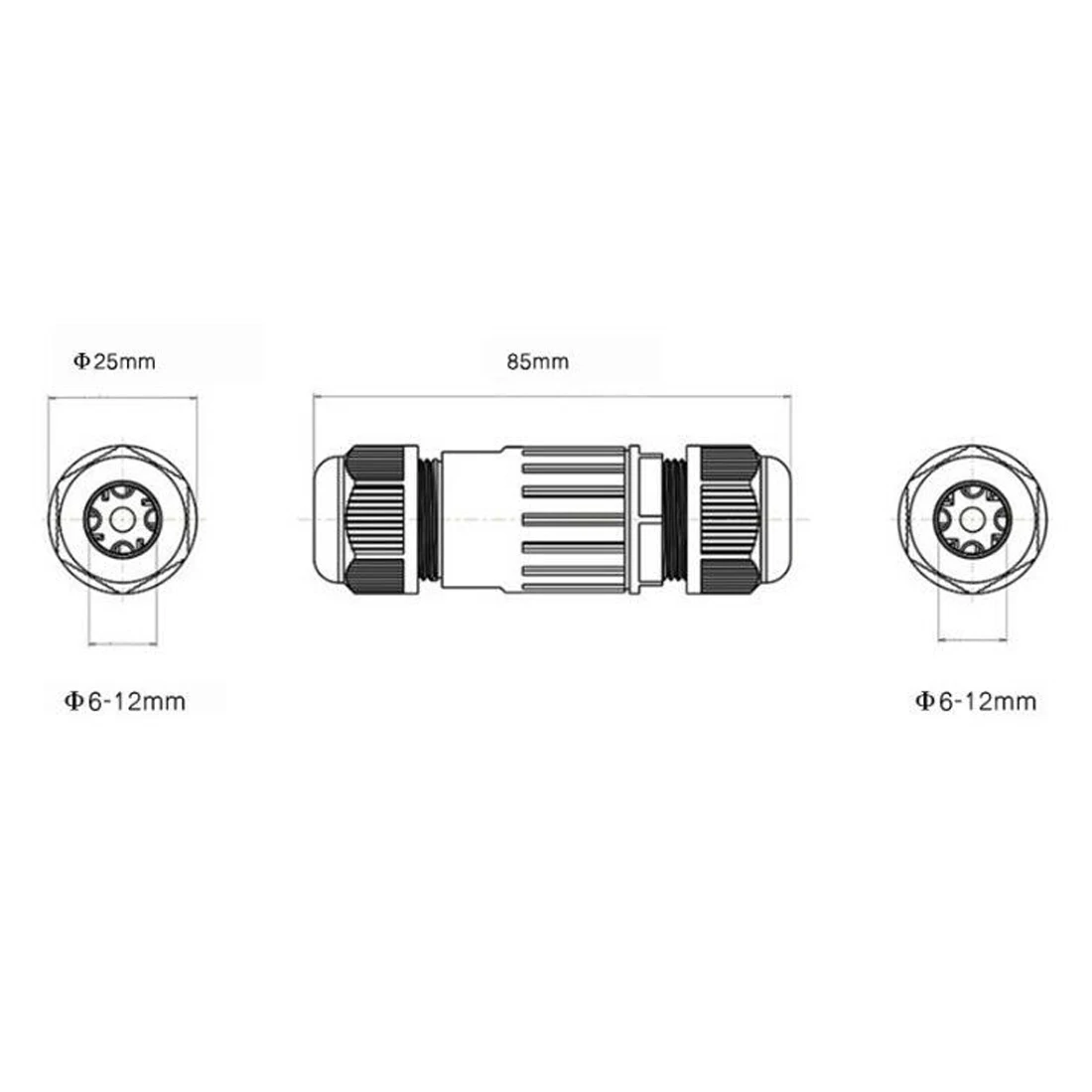 Водонепроницаемые разъемы 3 pin IP68 3-7 мм 250V& 10A электрический провод кабель Солнечный наружный светодиод свет соединительный элемент коробка