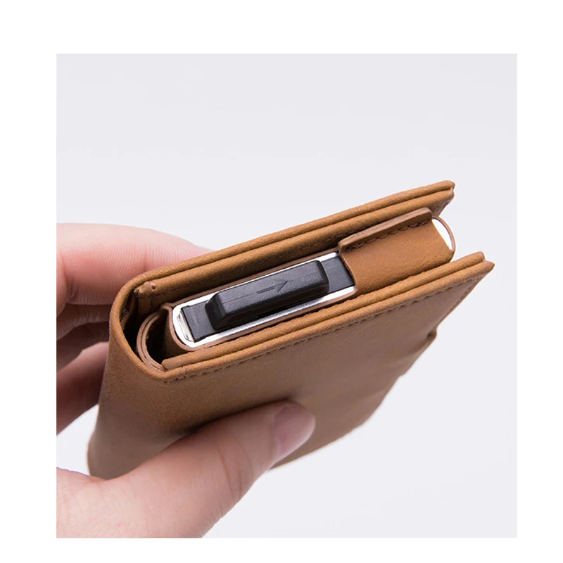 Стиль RFID блокирующий держатель для карт мужской минималистичный бумажник металлический мужской одиночный Футляр алюминиевый держатель на застежке для карт