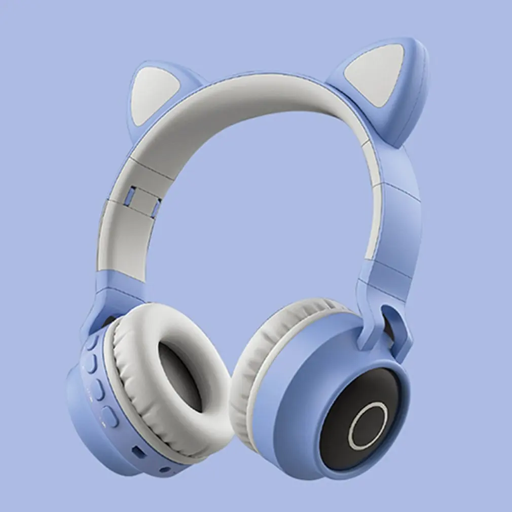 Cute Cat Ear Headset Wireless Headset Headphones 5 0 Bass Foldable Stereo Headphones Gaming Headphones For Cell Phone